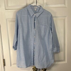 DASH 100% Cotton Blue Striped Shirt Sz Medium New with Tags